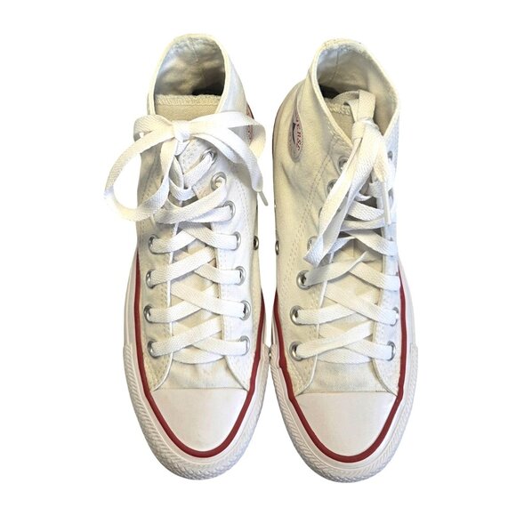 Converse All Star  High-Top Sneakers Unisex 4-6 White Canvas Vintage Style - Picture 2 of 9